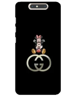 Чехол для ZTE Blade V8 с картинкой «Минни Маус на лого»