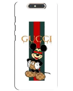 Чехол для ZTE Blade V8 с картинкой «Микки Маус Gucci — полосы»