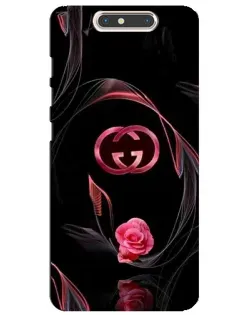 Чехол для ZTE Blade V8 с картинкой «Gucci — неоновая роза»