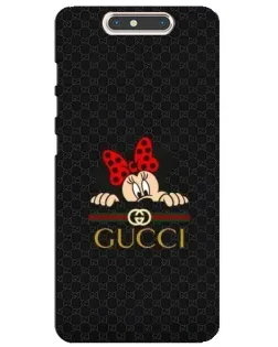 Чехол для ZTE Blade V8 с картинкой «Минни Маус Gucci — черный»