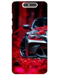 Чохол для ZTE Blade V8 з картинкою «Спортивна BMW та квіти»