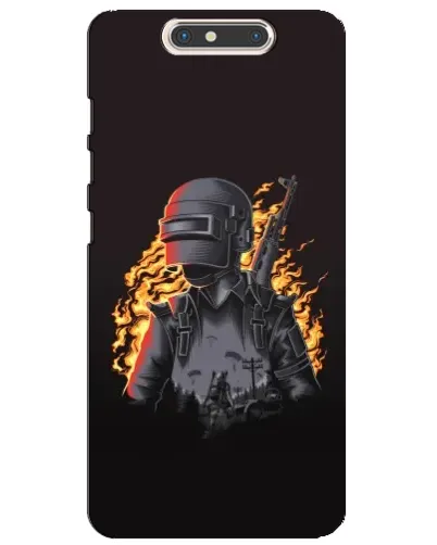 Чохол для ZTE Blade V8 з картинкою «PUBG — вогняний силует»