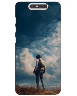 Чохол для ZTE Blade V8 з картинкою «Герой PUBG на скелі»