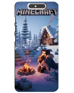 Чохол для ZTE Blade V8 з картинкою «Зимовий Minecraft»