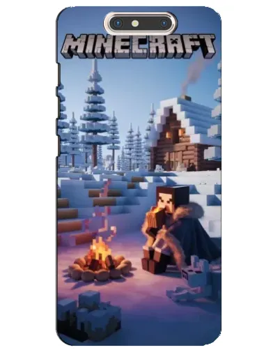 Чохол для ZTE Blade V8 з картинкою «Зимовий Minecraft»