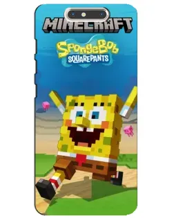 Чохол для ZTE Blade V8 з картинкою «Губка Боб Minecraft»