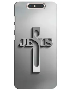 Чохол для ZTE Blade V8 з картинкою «Металевий хрест Jesus»