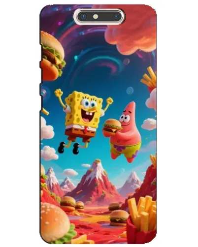 Чехол для ZTE Blade V8 с картинкой «Космический фастфуд»