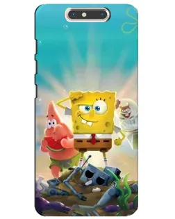 Чехол для ZTE Blade V8 с картинкой «Спанч Боб победитель»