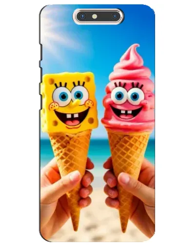 Чехол для ZTE Blade V8 с картинкой «Спанч Боб мороженое»
