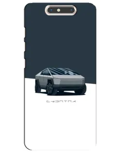 Чохол для ZTE Blade V8 з картинкою «Сріблястий Cybertruck Tesla»