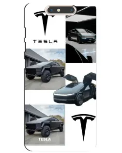 Чохол для ZTE Blade V8 з картинкою «Колаж Cybertruck Tesla»