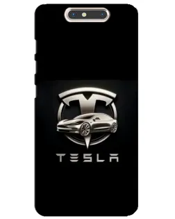 Чохол для ZTE Blade V8 з картинкою «Tesla — срібне авто»