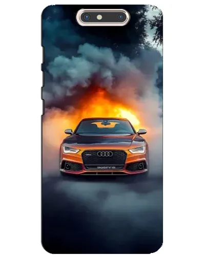 Чохол для ZTE Blade V8 з картинкою «Audi у вогняному диму»