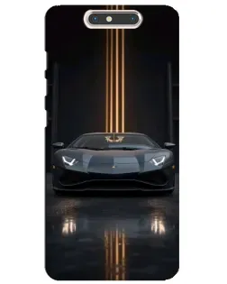 Чохол для ZTE Blade V8 з картинкою «Lamborghini золоті лінії»