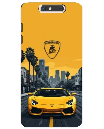 Чохол для ZTE Blade V8 з картинкою «Жовтий Lamborghini місто»