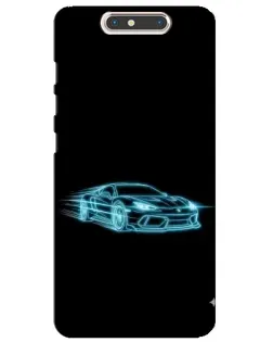 Чохол для ZTE Blade V8 з картинкою «Неоновий контур Lamborghini»