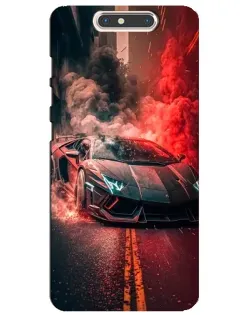 Чохол для ZTE Blade V8 з картинкою «Lamborghini червоний дим»
