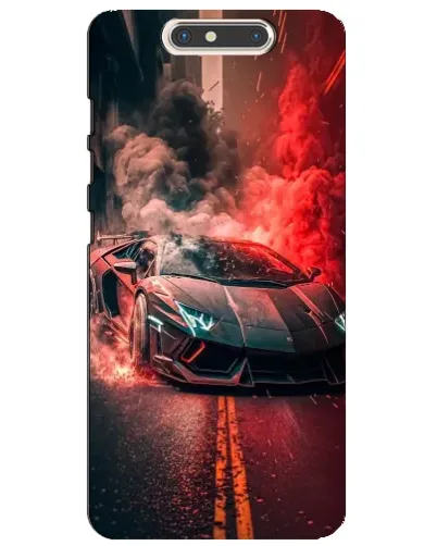 Чохол для ZTE Blade V8 з картинкою «Lamborghini червоний дим»