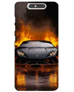 Чохол для ZTE Blade V8 з картинкою «Lamborghini у вогні»