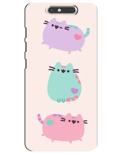 Чехол для ZTE Blade V8 с картинкой «Pusheen трио»
