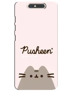 Чехол для ZTE Blade V8 с картинкой «Pusheen логотип»