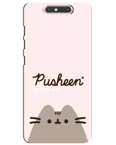 Чехол для ZTE Blade V8 с картинкой «Pusheen логотип»
