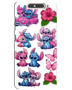 Чехол для ZTE Blade V8 с картинкой «Стикеры Stitch и Angel»