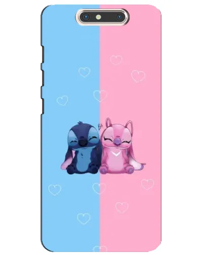 Чехол для ZTE Blade V8 с картинкой «Stitch и Angel Love»
