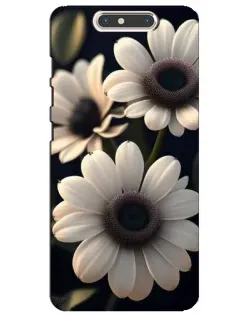Чехол для ZTE Blade V8 с картинкой «Белые маргаритки макро»