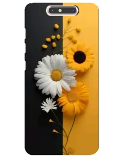 Чехол для ZTE Blade V8 с картинкой «Подсолнух и ромашка»