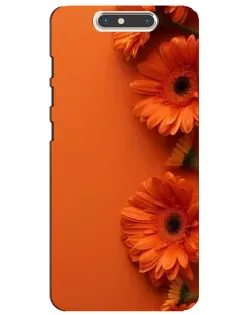 Чехол для ZTE Blade V8 с картинкой «Оранжевые герберы»