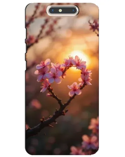 Чехол для ZTE Blade V8 с картинкой «Розовый цвет сердце на фоне заката» Чехол для ZTE Blade V8 с картинкой «Розовый цвет сердце на фоне заката»