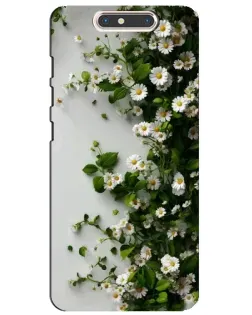 Чехол для ZTE Blade V8 с картинкой «Ветка мелких белых цветов»
