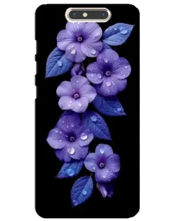 Чехол для ZTE Blade V8 с картинкой «Фиолетовые цветы с росою»