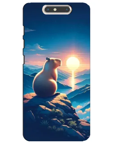 Чехол для ZTE Blade V8 с картинкой «Закат солнца с капибарой» Чехол для ZTE Blade V8 с картинкой «Закат солнца с капибарой»