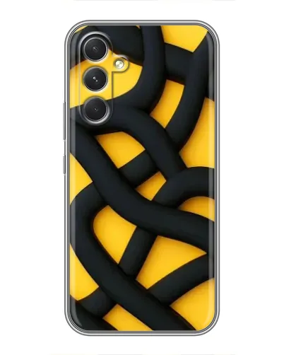 Чехол для ZTE Blade V80 Max с картинкой «Черное желтое переплетение» Чехол для ZTE Blade V80 Max с картинкой «Черное желтое переплетение»