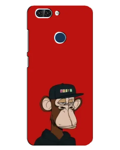Чехол для ZTE Blade V9 с картинкой «Bored Ape — красный фон»