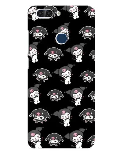 Чехол для ZTE Blade V9 с картинкой «Черный паттерн Kuromi»