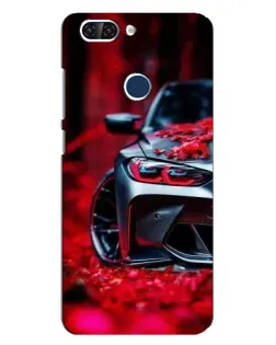 Чохол для ZTE Blade V9 з картинкою «Спортивна BMW та квіти»