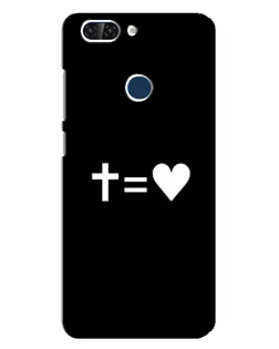 Чехол для ZTE Blade V9 с картинкой «Крест и Сердце»
