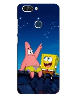 Чохол для ZTE Blade V9 з картинкою «Губка Боб та Патрік вночі»