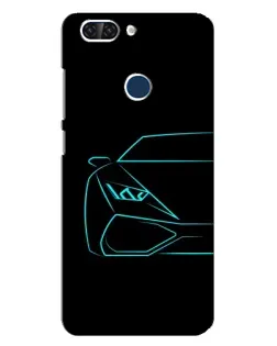 Чохол для ZTE Blade V9 з картинкою «Блакитний силует Lamborghini»