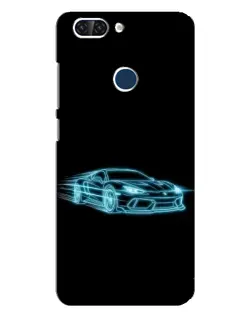 Чохол для ZTE Blade V9 з картинкою «Неоновий контур Lamborghini»