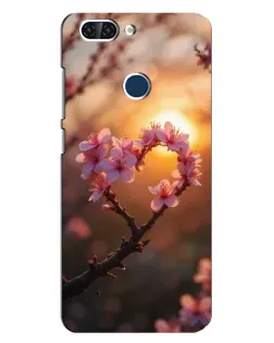 Чохол для ZTE Blade V9 з картинкою «Рожевий цвіт  сердечко на тлі заходу»