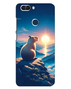Чехол для ZTE Blade V9 с картинкой «Закат солнца с капибарой»