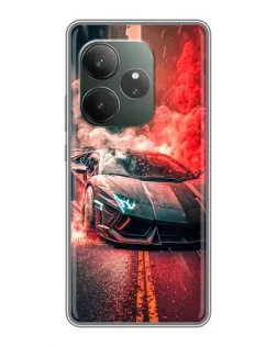 Чохол для ZTE nubia A57 з картинкою «Lamborghini червоний дим»