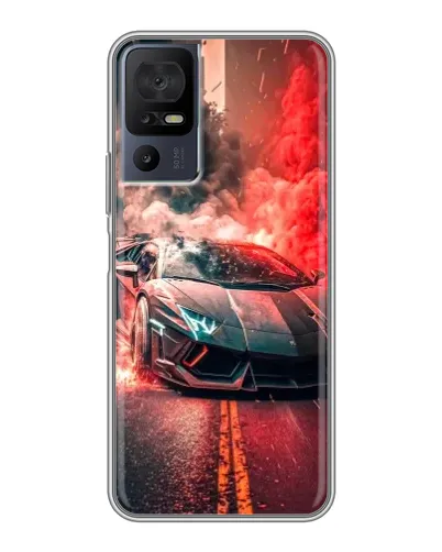 Чохол для ZTE Nubia A75 з картинкою «Lamborghini червоний дим»
