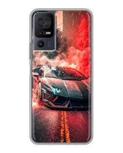 Чохол для ZTE Nubia A76 з картинкою «Lamborghini червоний дим»