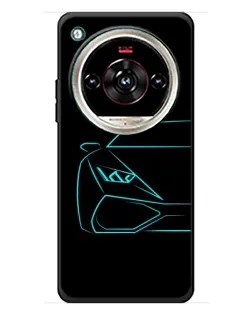 Чохол для ZTE Nubia Focus 2 Ultra з картинкою «Блакитний силует Lamborghini»